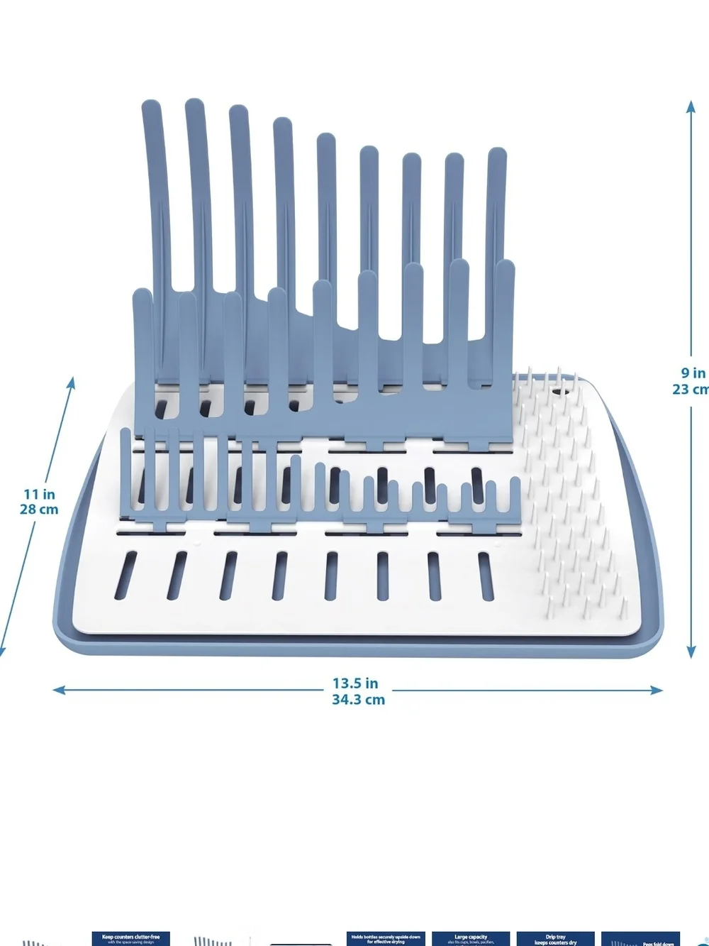 Dr. Brown's Blue & White Folding Drying Rack for Baby Bottles
